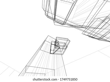 abstract concept architecture 3d vector