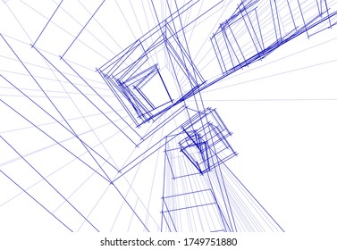 abstract concept architecture 3d vector