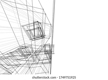 abstract concept architecture 3d vector