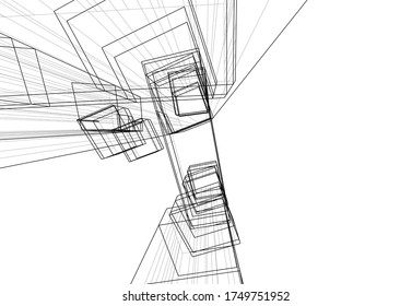 abstract concept architecture 3d vector