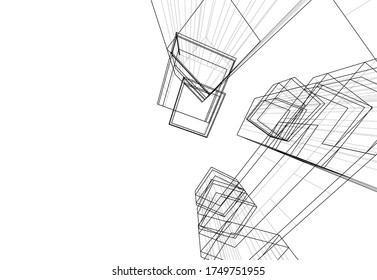 abstract concept architecture 3d vector