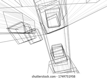 abstract concept architecture 3d vector