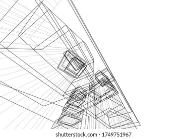abstract concept architecture 3d vector