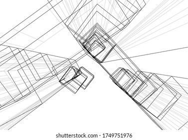 abstract concept architecture 3d vector