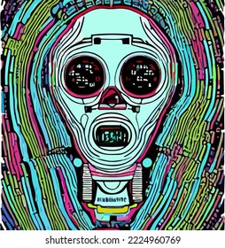 Abstract concept of artificial intelligence or digital assistant