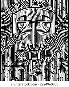Abstract concept of artificial intelligence or digital assistant