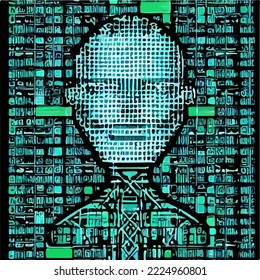 Abstract concept of artificial intelligence or digital assistant