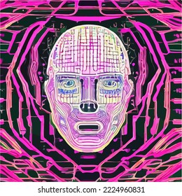 Abstract concept of artificial intelligence or digital assistant