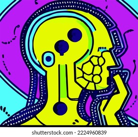 Abstract concept of artificial intelligence or digital assistant