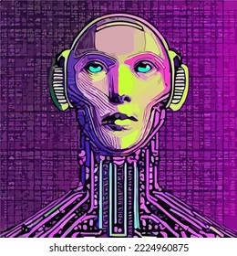 Abstract concept of artificial intelligence or digital assistant
