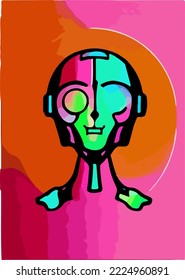 Abstract concept of artificial intelligence or digital assistant