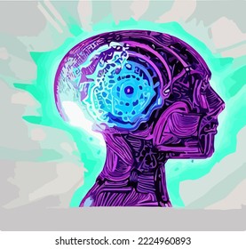 Abstract concept of artificial intelligence or digital assistant