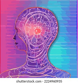Abstract concept of artificial intelligence or digital assistant