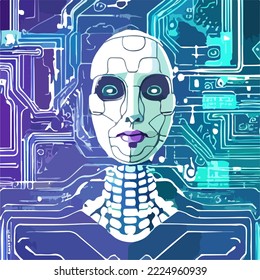 Abstract concept of artificial intelligence or digital assistant
