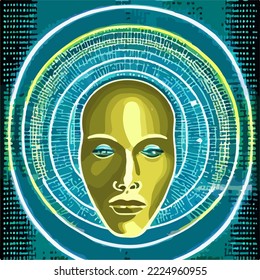 Abstract concept of artificial intelligence or digital assistant