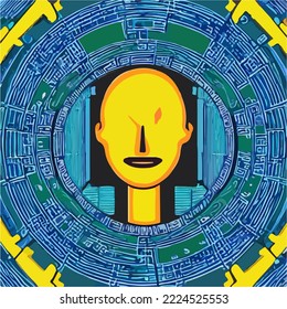 Abstract concept of artificial intelligence and personal assistants