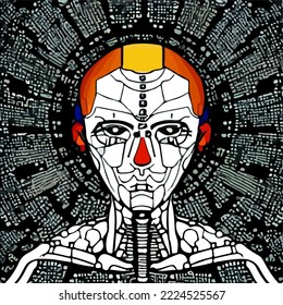 Abstract concept of artificial intelligence and personal assistants