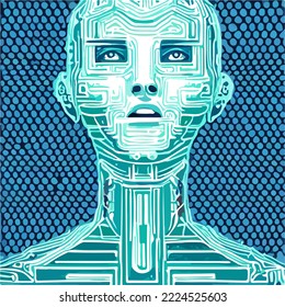Abstract concept of artificial intelligence and personal assistants