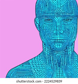 Abstract concept of artificial intelligence and personal assistants 