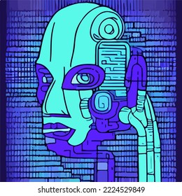 Abstract concept of artificial intelligence and personal assistants 