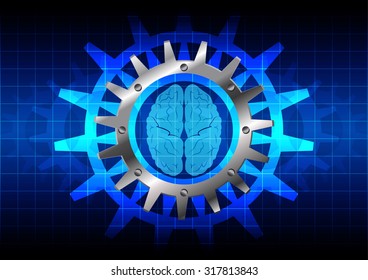abstract concept background with brain. illustration design