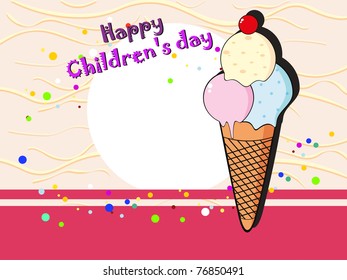 abstract concept background with ice cream, vector illustration