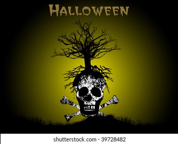 abstract concept background with isolated skull