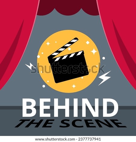 Abstract concept of Behind the scene. Isolated Vector Illustration