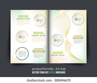 Abstract Concept Bi-Fold Brochure Design. Corporate Leaflet, Cover Template