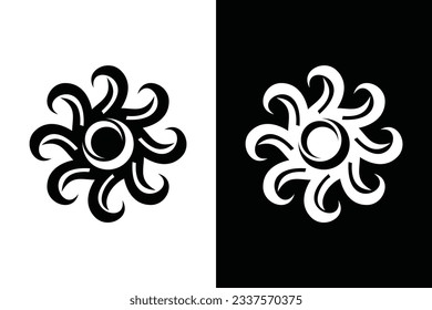 Abstraktes Konzept schwarz-weiß Farbe. Geeignet für Symbol, Logo, Firma, Markenname, Ikone, Luxus, Eleganz, Premium-Logo und vieles mehr.