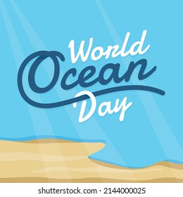 Abstract concept card for the World Ocean Day color background. Vector illustration EPS.8 EPS.10
