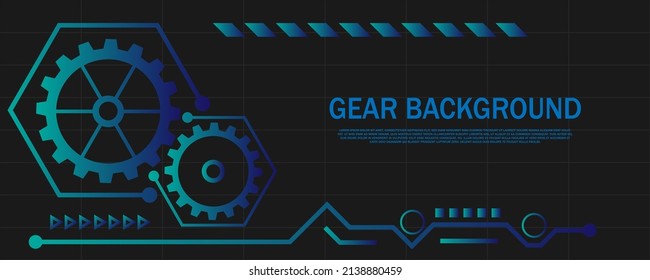 Concepto abstracto. cog, icono de engranaje en círculo. Tecnología Estilo lineal de moda. Logo vectorial moderno creativo. Icono de línea redonda simple aislado en fondo negro. Innovación del concepto de comunicación de alta tecnología EP.2
