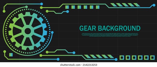 Abstract concept. cog, gear icon in circle. Technology Trendy linear style. Creative modern vector logo. Simple round line icon isolated on black background. EP.7.hi-tech communication concept 