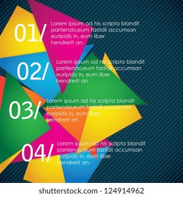 Abstract concept of colorful geometric figures. on dark background