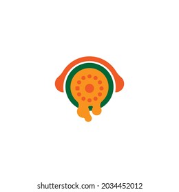 concepto abstracto de combinación del logotipo del icono naranja y del airphon