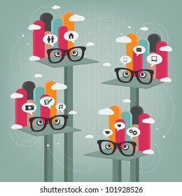 abstract concept of communication between people
