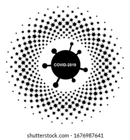 abstraktes Konzept Coronavirus COVID-19 Hintergrund. Halbfone-Effekt-Design