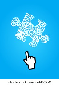 Abstract concept creative design with puzzle  and mouse