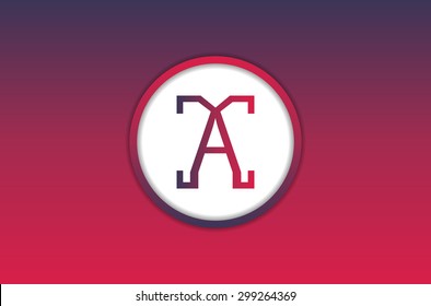 Abstract concept creative vector letter A. Colorful app logo icon element isolated on background. Art illustration creative template design for business software sign and social media lined symbol.