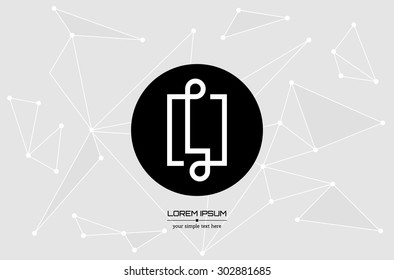 Abstract concept creative vector letter L. Colorful app logo icon element isolated on background. Art illustration creative template design for business software sign and social media lined symbol.