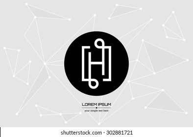 Abstract concept creative vector letter H. Colorful app logo icon element isolated on background. Art illustration creative template design for business software sign and social media lined symbol.