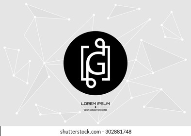 Abstract concept creative vector letter G. Colorful app logo icon element isolated on background. Art illustration creative template design for business software sign and social media lined symbol.