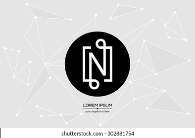 Abstract concept creative vector letter N. Colorful app logo icon element isolated on background. Art illustration creative template design for business software sign and social media lined symbol.