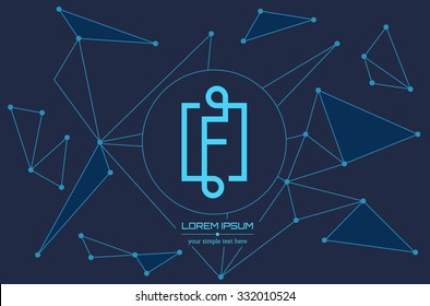 Abstract concept creative vector letter F. Colorful app logo icon element isolated on background. Art illustration creative template design for business software sign and social media lined symbol.