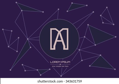 Abstract concept creative vector letter A. Colorful app logo icon element isolated on background. Art illustration creative template design for business software sign and social media lined symbol.