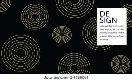 Abstractas fondo de diseño de concepto con base negra. decorado con adornos circulares de varios tamaños apilados en el interior. ilustración de stock de Ilustración vectorial