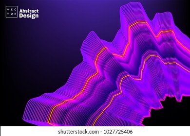 Abstract concept design electro wave. Vector illustration for motion design or broadcasting. 