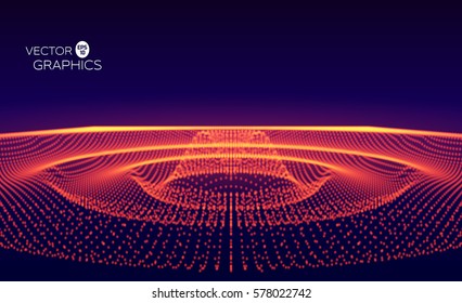 Abstract Concept Design Of Space Ripple. Vector Illustration For Science, Technological Design. 