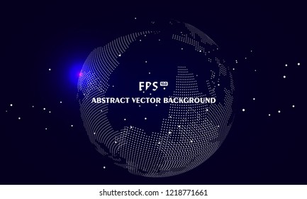 Abstract concept earth, internet connection, virtual reality and science and technology background, artificial intelligence and cloud computing, big data