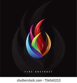 Abstract concept of fire multicolored can be use as a logo or an illustration for prints